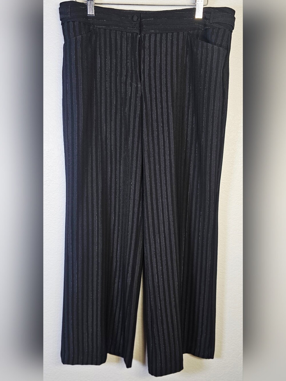 Worthington Petite 10P Black Tonal Pinstripe Dress Pants